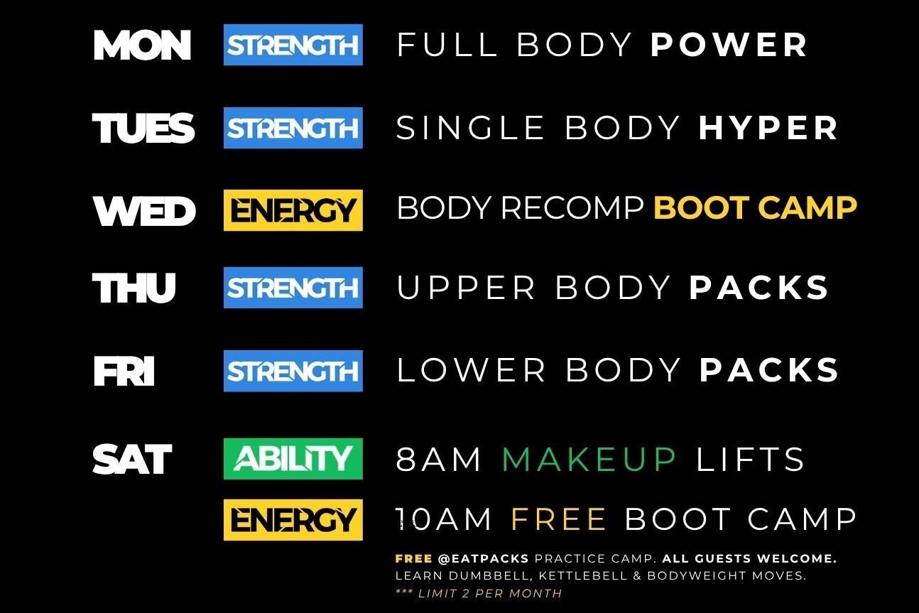 Body Recomp Boot Camp + Strength Training Schedule | Pasadena TX