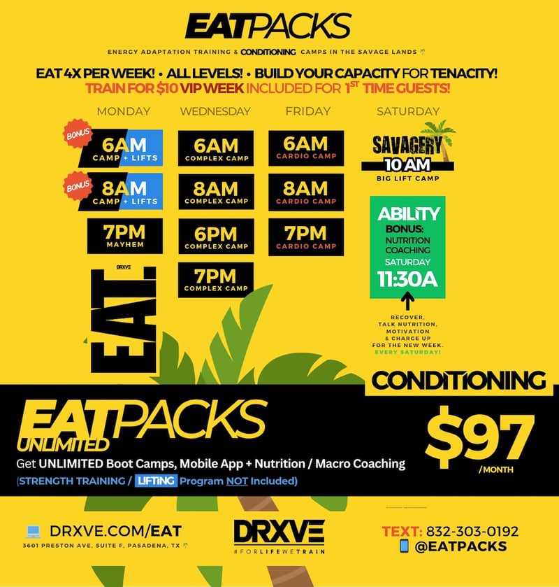 EATPACKS Boot Camp Pasadena TX Schedule CROP