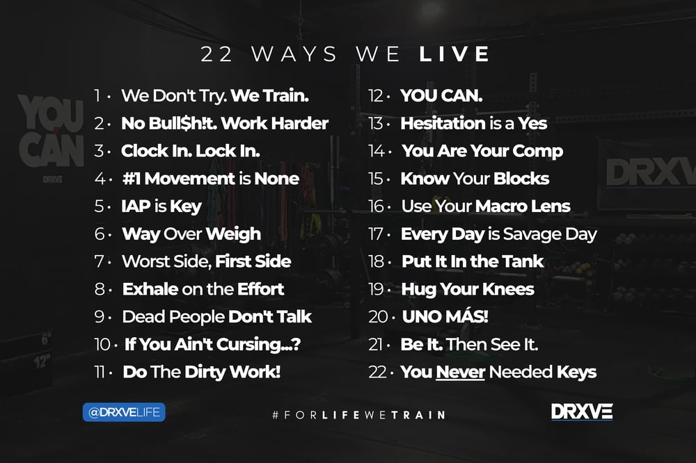 22 Ways We Live - The @DRXVELIFE Mindset
