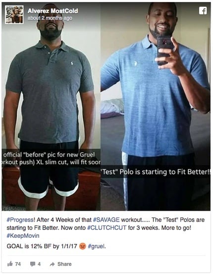 @Alverez.Coach wearing Goal Shirt showing Body Recomposition Progress in 2017 in Pasadena, TX before starting DRXVE and becoming a personal trainer